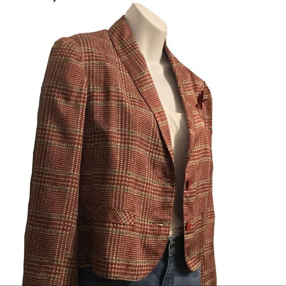 Vintage Houndstooth Long Sleeve Crop Jacket Medium - Picture 12 of 12